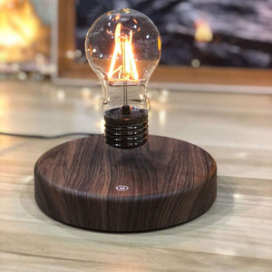 Kreative schwebende LED-Tischlampe aus Walnussholz