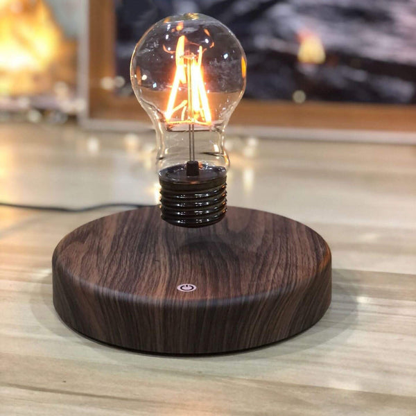 Kreative schwebende LED-Tischlampe aus Walnussholz