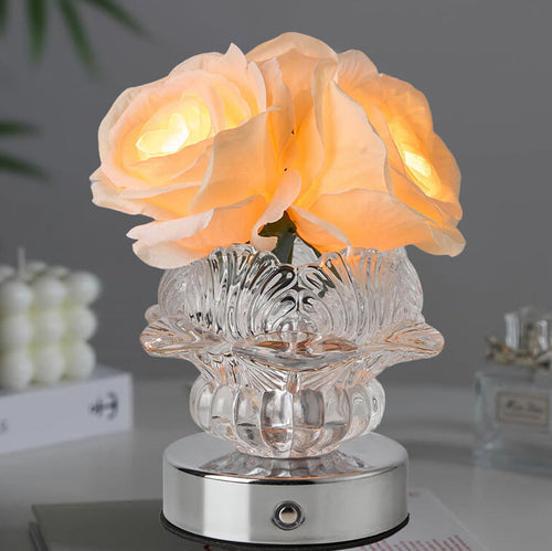 LED-Dekorative Rosenblüten-Tischlampe