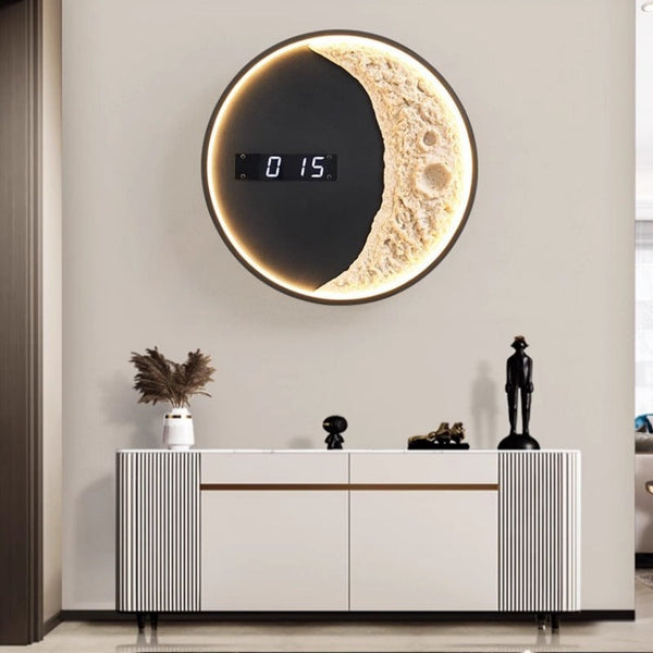 3D-Mondphasen-LED-Wanduhr