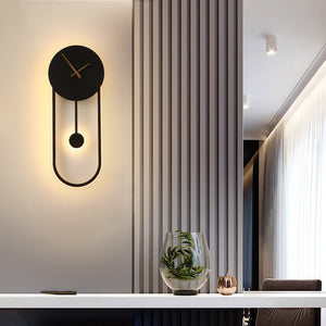 Moderne LED Pendel wanduhr
