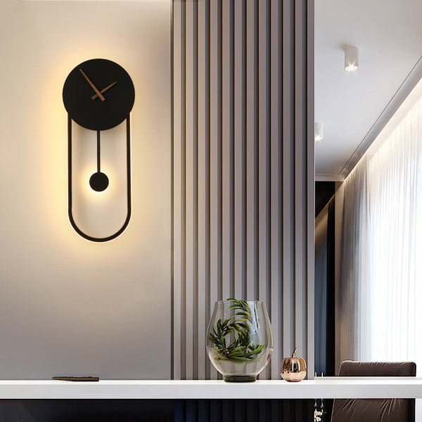 Moderne LED Pendel wanduhr