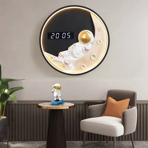 3D-Mondphasen-LED-Wanduhr