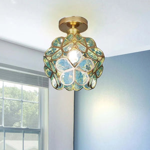 Deko Deckenlampe mit Glasblumen