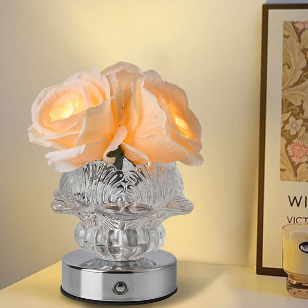 LED-Dekorative Rosenblüten-Tischlampe
