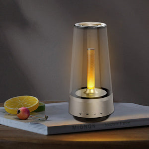Drahtloser Bluetooth-Lautsprecher mit Flammen-Design und LED-Tischlampe