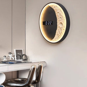 3D-Mondphasen-LED-Wanduhr