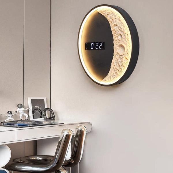 3D-Mondphasen-LED-Wanduhr
