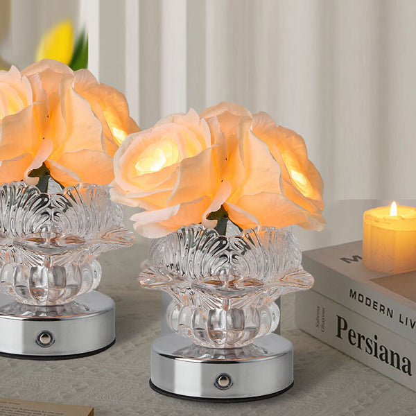 LED-Dekorative Rosenblüten-Tischlampe
