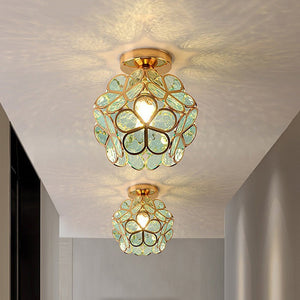 Deko Deckenlampe mit Glasblumen