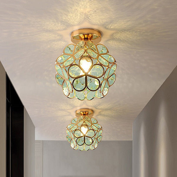 Deko Deckenlampe mit Glasblumen