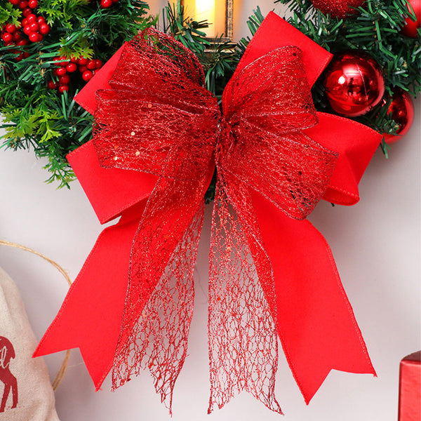 Rot Weihnachts Kranz mit LED Lichtern