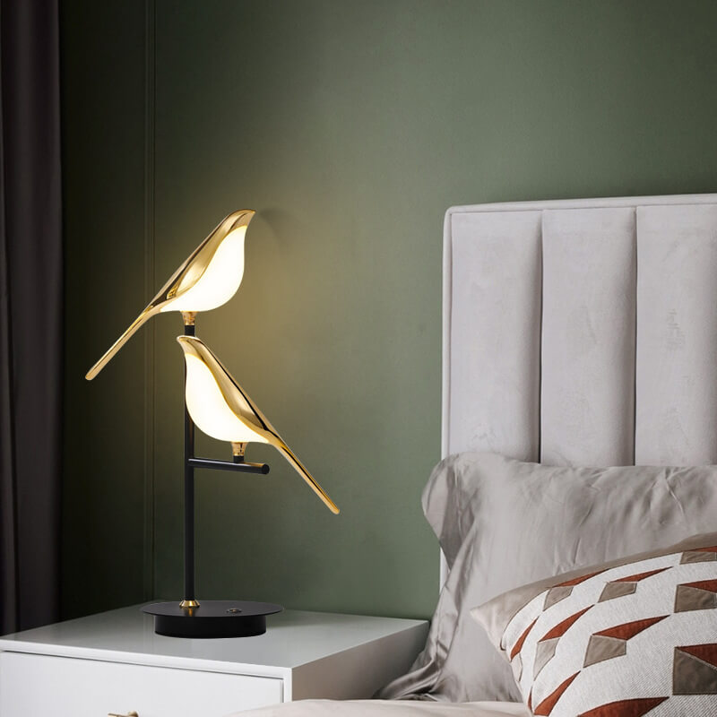 Von Vögeln Inspirierte Moderne Led-tischlampe
