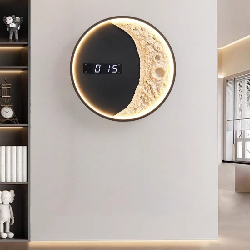 3D-Mondphasen-LED-Wanduhr