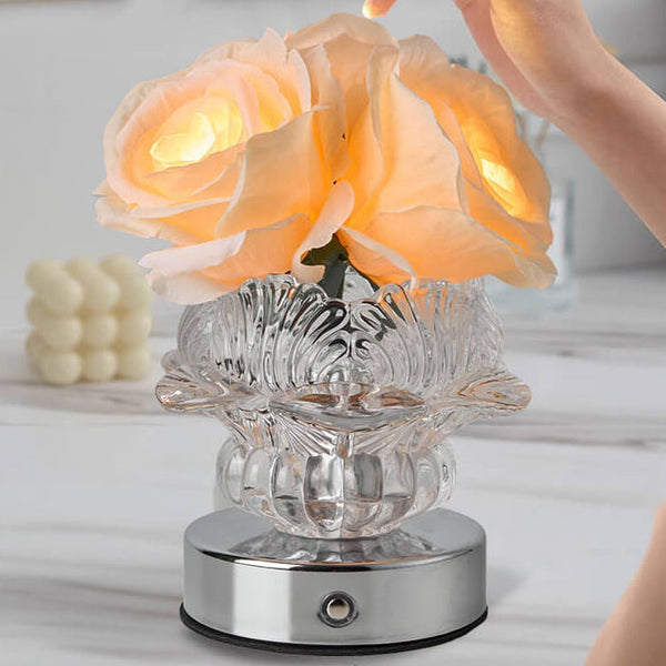 LED-Dekorative Rosenblüten-Tischlampe