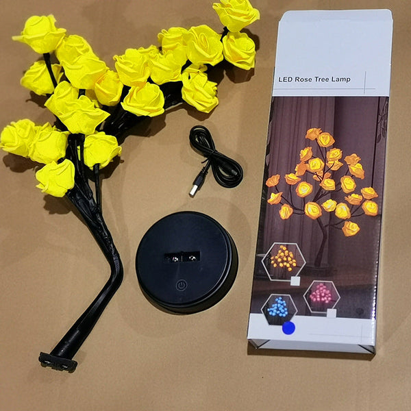 Rosenblüten-LED-Baum-Tischlampe