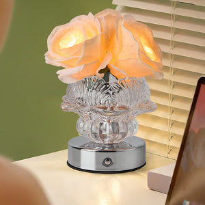LED-Dekorative Rosenblüten-Tischlampe