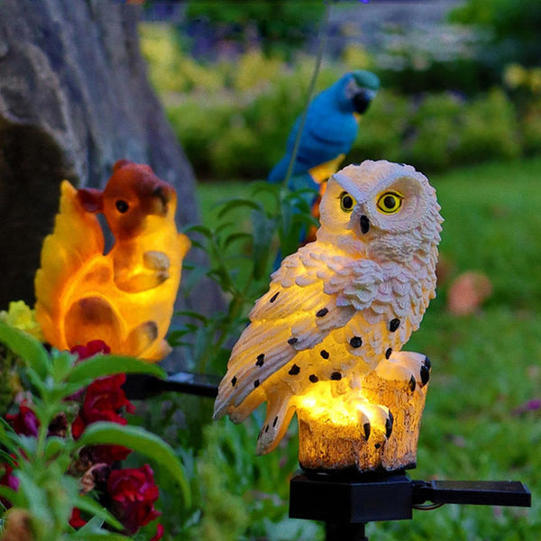 Charmante LED Solar Eule Gartenlampe