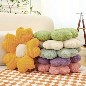 Gestricktes Kissen in Blumenform