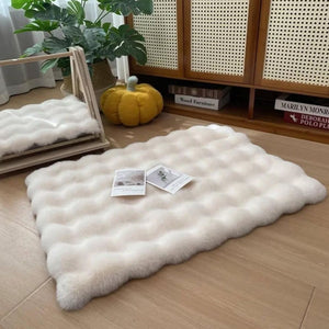 Flauschiger Teppich mit Blasenstruktur für Schlafzimmer