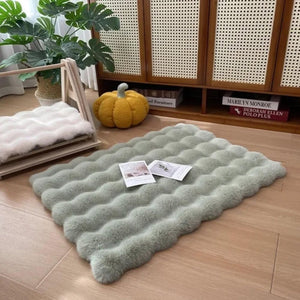 Flauschiger Teppich mit Blasenstruktur für Schlafzimmer
