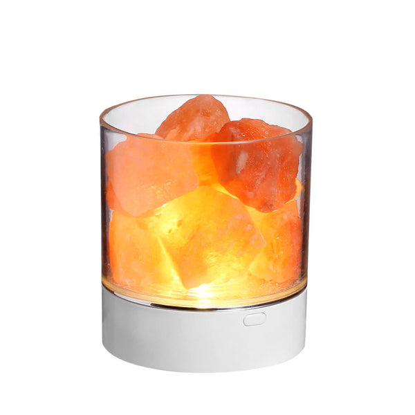 Kristallsalz-Tischlampe mit Farbwechselnder LED