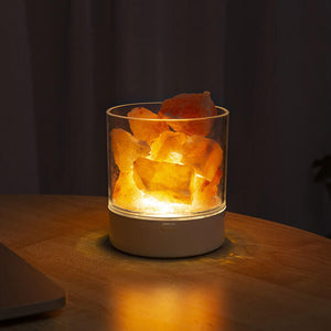 Kristallsalz-Tischlampe mit Farbwechselnder LED