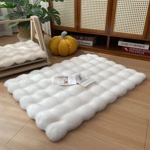 Flauschiger Teppich mit Blasenstruktur für Schlafzimmer