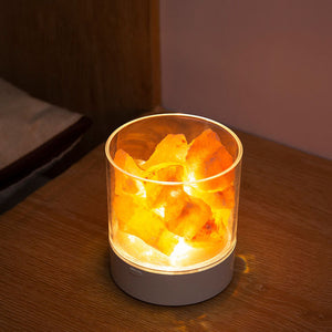 Kristallsalz-Tischlampe mit Farbwechselnder LED