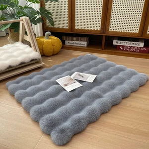 Flauschiger Teppich mit Blasenstruktur für Schlafzimmer