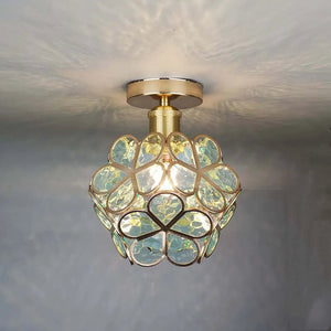 Deko Deckenlampe mit Glasblumen