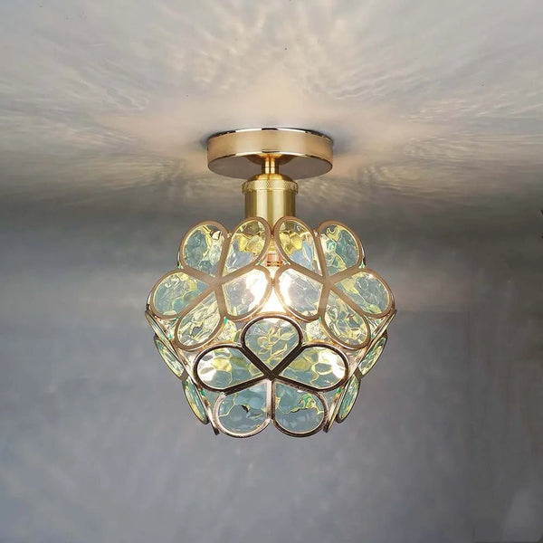 Deko Deckenlampe mit Glasblumen