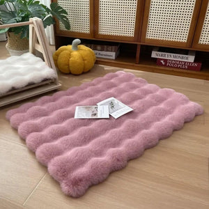 Flauschiger Teppich mit Blasenstruktur für Schlafzimmer