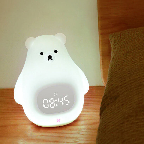 LED-Wecker mit Nachtlicht in Form eines Eisbären