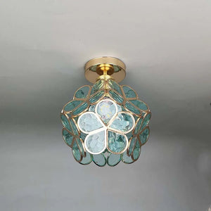 Deko Deckenlampe mit Glasblumen