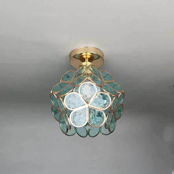 Deko Deckenlampe mit Glasblumen