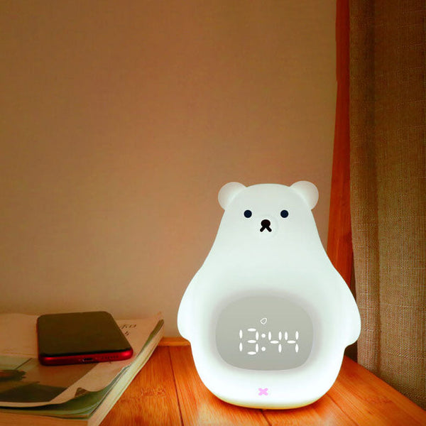 LED-Wecker mit Nachtlicht in Form eines Eisbären