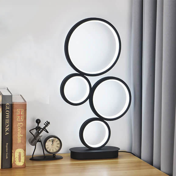 Minimalistische moderne LED-Tischlampe mit 4 Kreisen