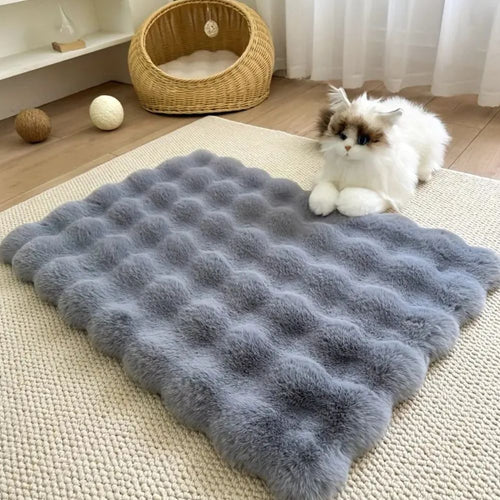 Flauschiger Teppich mit Blasenstruktur für Schlafzimmer