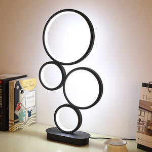 Minimalistische moderne LED-Tischlampe mit 4 Kreisen