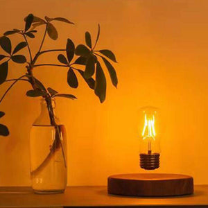 Kreative schwebende LED-Tischlampe aus Walnussholz