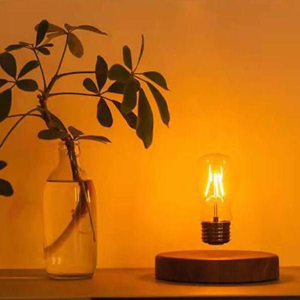 Kreative schwebende LED-Tischlampe aus Walnussholz