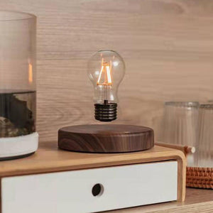 Kreative schwebende LED-Tischlampe aus Walnussholz