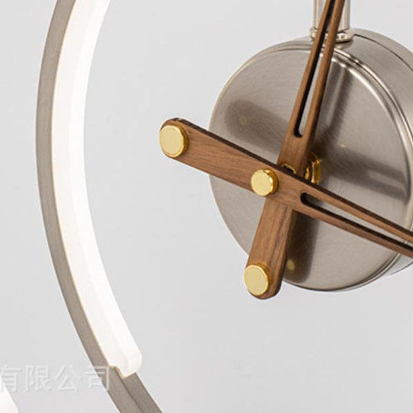 Moderne LED-Tischlampe mit kabelloser Ladefunktion und Uhr