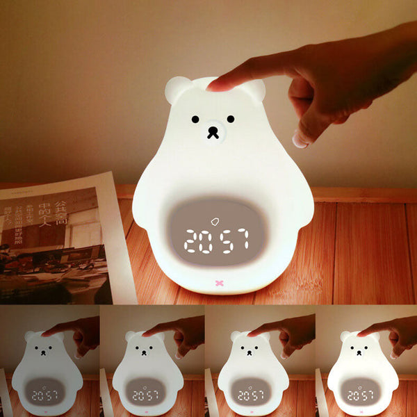 LED-Wecker mit Nachtlicht in Form eines Eisbären