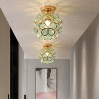 Deko Deckenlampe mit Glasblumen