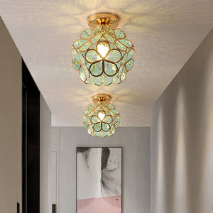 Deko Deckenlampe mit Glasblumen