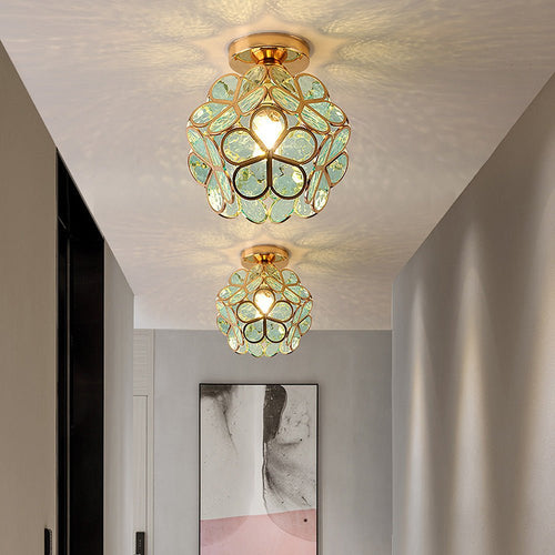Deko Deckenlampe mit Glasblumen