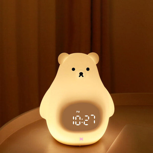 LED-Wecker mit Nachtlicht in Form eines Eisbären