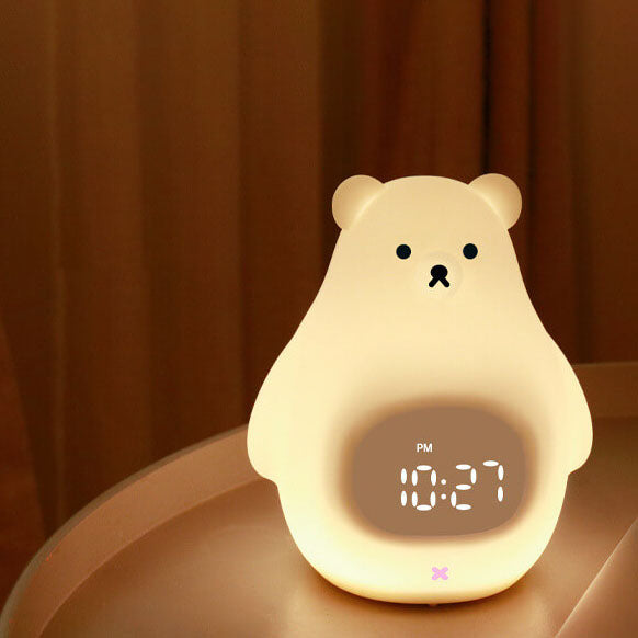 LED-Wecker mit Nachtlicht in Form eines Eisbären